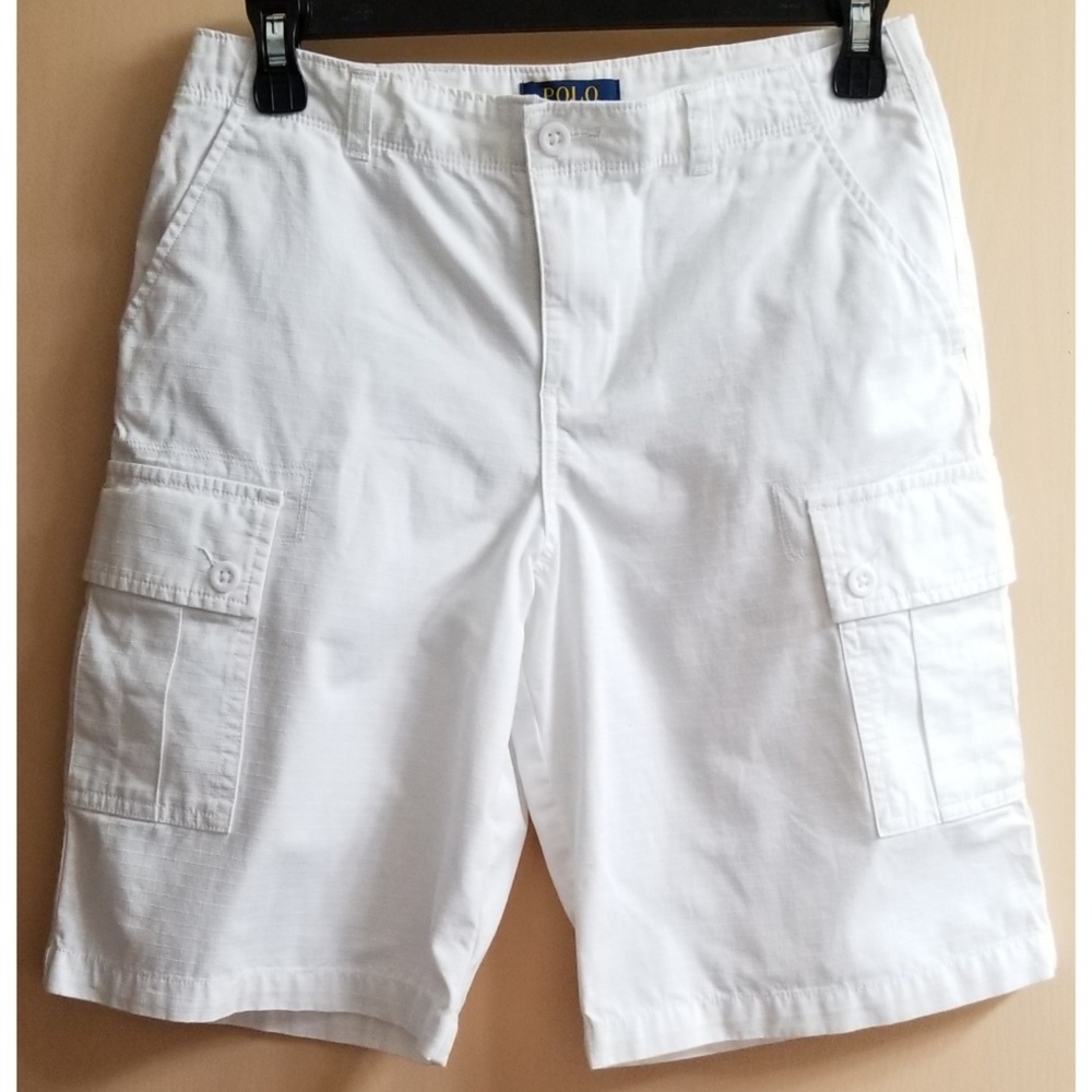 Boy's RL Polo White Cargo Shorts Size 14
